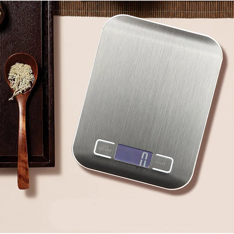 Factory Direct Sales Accurate Weighing ABS Stainless Steel Kitchen Scales Clear LCD Counting Function Overload Indicator