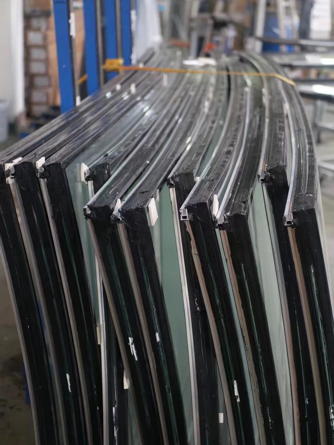 Jumbo size glass Curved tempered building glass for curtain wall elevator