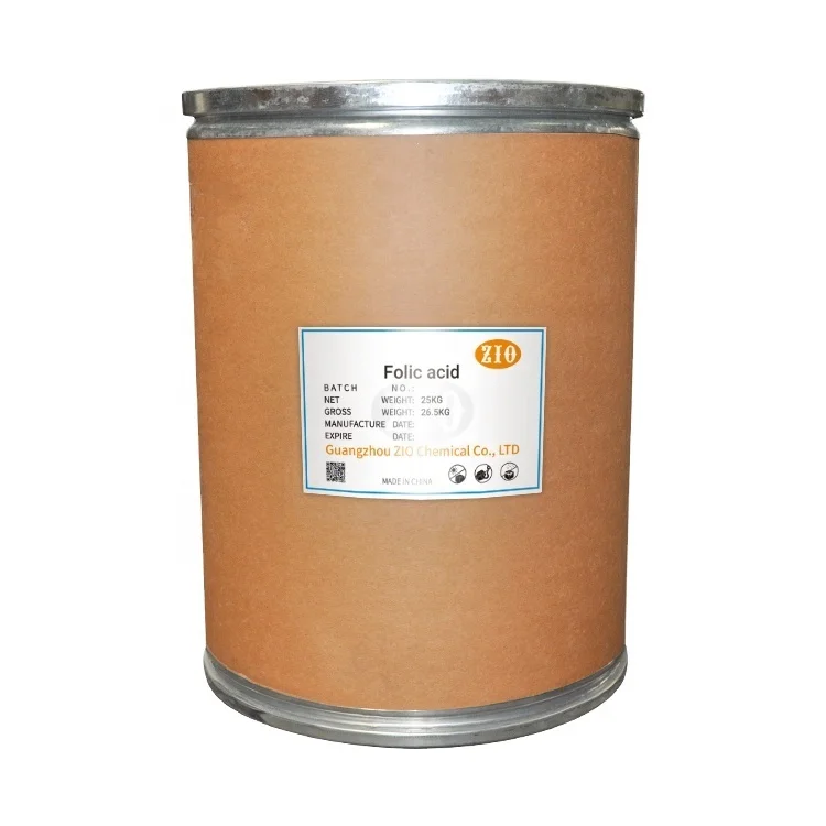 Food Supplement Raw Material Acid Folic Vitamin B9 Bulk Cas 59-30-3 Folic Acid Powder