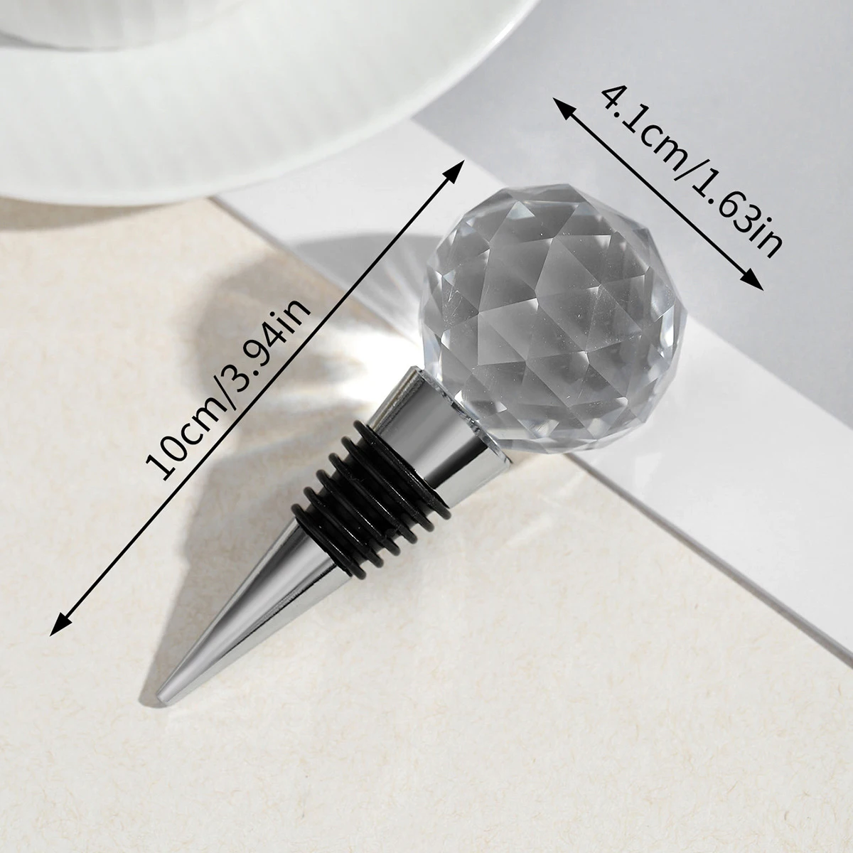 Customized Diamond Crystal Golf Ball Wine Stoppers For Wedding Decorative Bar Tools Accessories Wholesale Crystal Wine Stopper