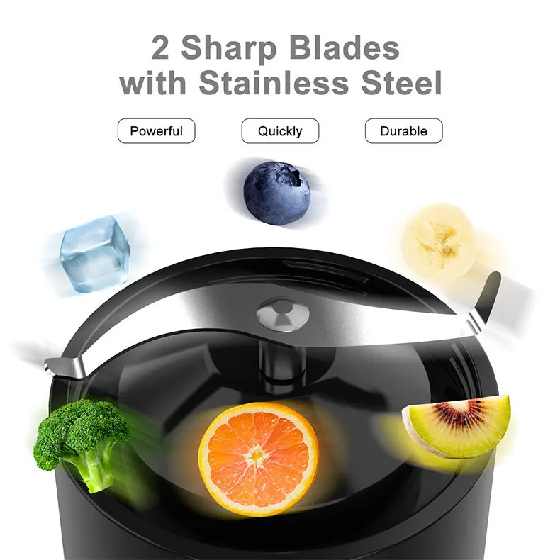 Wholesale 500Ml 4000Mah Usb Rechargeable Fresh Juice Personal Portable Blender With Straw