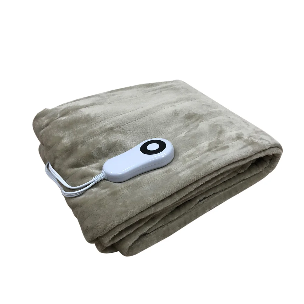 Queen Size Brown Super Soft and Warm Auto Shut off Comfort Spaces Luxury Microplush Heated Blanket Electric Throw