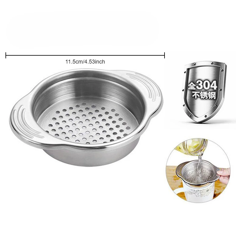 Latest 304 stainless steel canned water filter ear cans slag filter kitchen tools