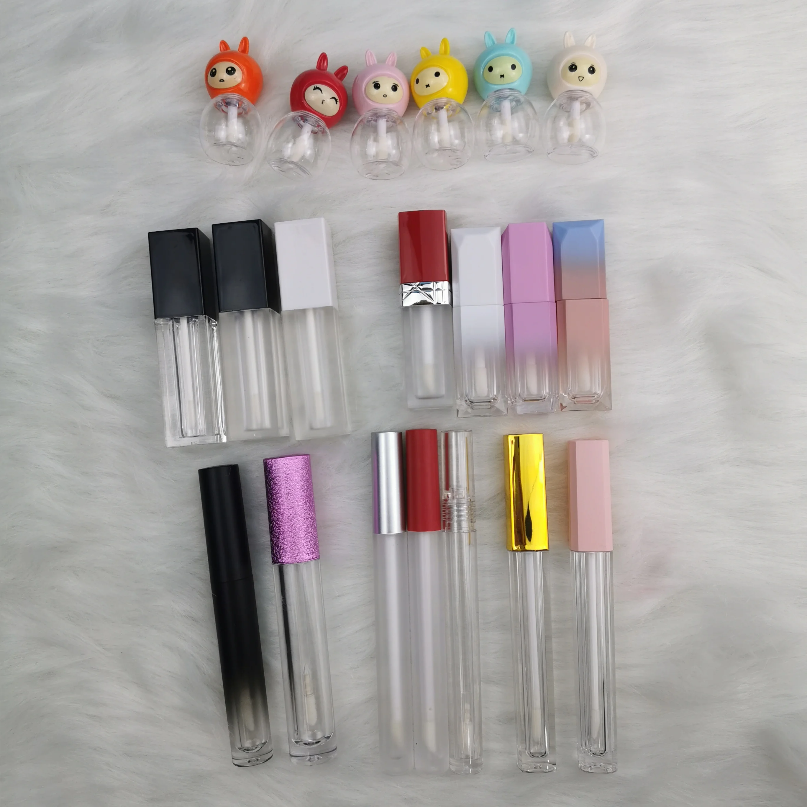 
wholesale 5ML Rose Gold Plastic Liquid Lipstick Tube Cosmetic Packaging Square Empty Lipgloss Container Lipgloss Tube 