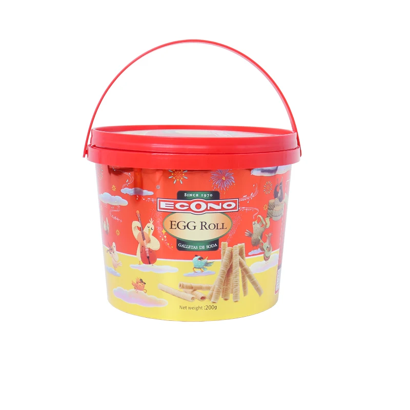 Best price plastic iml chocolate candy packaging food bucket tub container with lid cookies plastic packaging containers