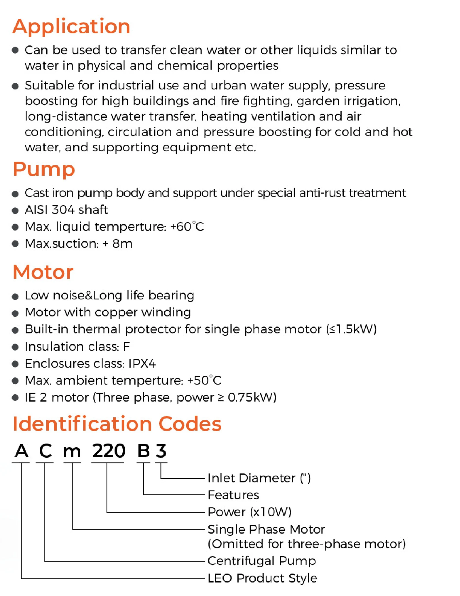 LEO 3Hp Long-Distance Transfer Centrifugal Pumps For Water