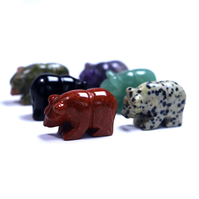 crystals wholesale bulk natural stone hand carved bear  crystal crafts souvenir quartz healing crystals