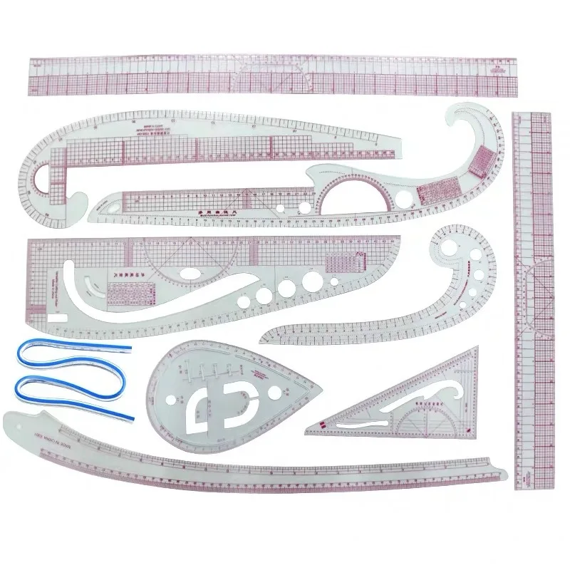 OEM promotional plastic foldable ruler school plastic scale tailor curve ruler