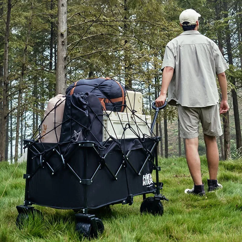 Collapsible Folding Wago Heavy Duty Utility Beach Wagon Car Outdoor Camping Wagon Trolley Garden Cart