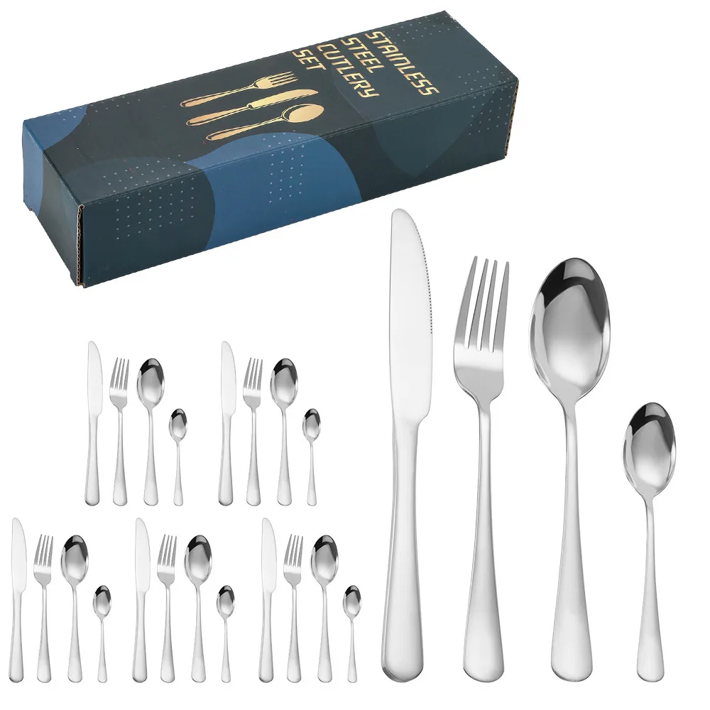 In Stock Cuttlery Set Juego De Cubiertos Gold Silverware Set Of Spoons And Forks With Box