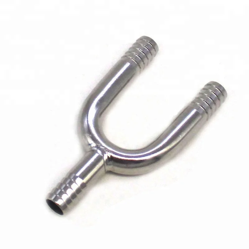 304 Combination Stainless Steel Beverage Fitting U Pipe Hose Splicer Equal Shape 1/4 Barb