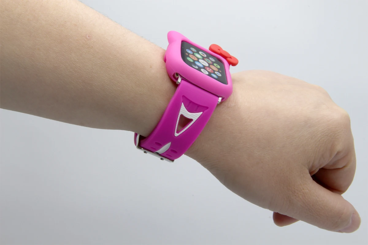  Универсальный Цветной чехол из ТПУ для Apple Watch милый жидкого силикона путешествий уникальный дизайн на заказ часов Hello