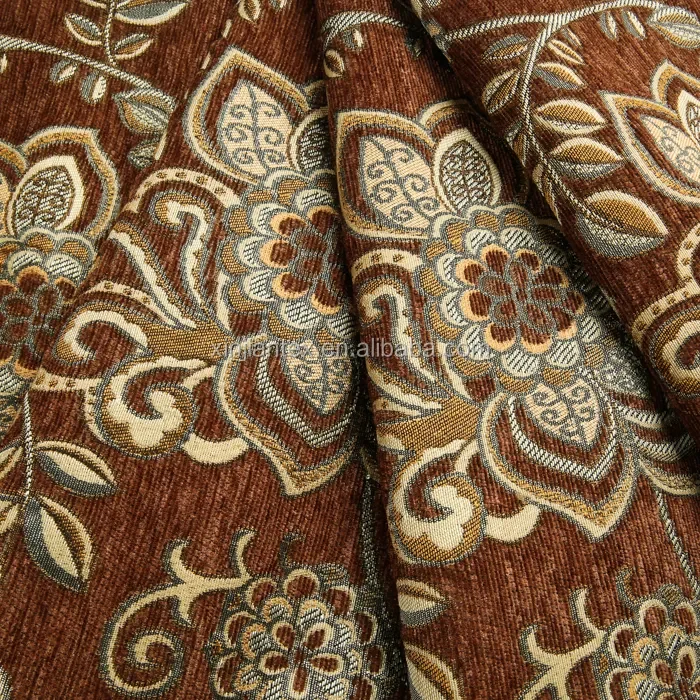 New Textile Fabrics Wholesale Top Quality Flower Jacquard Furniture Fabrics For Sofa Curtain