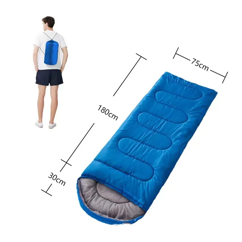 Outdoor Autumn spring  winter Envelope Sleeping Bag Factory Wholesale Padded Warm Portable Camping Gear for Adult 1.8KG