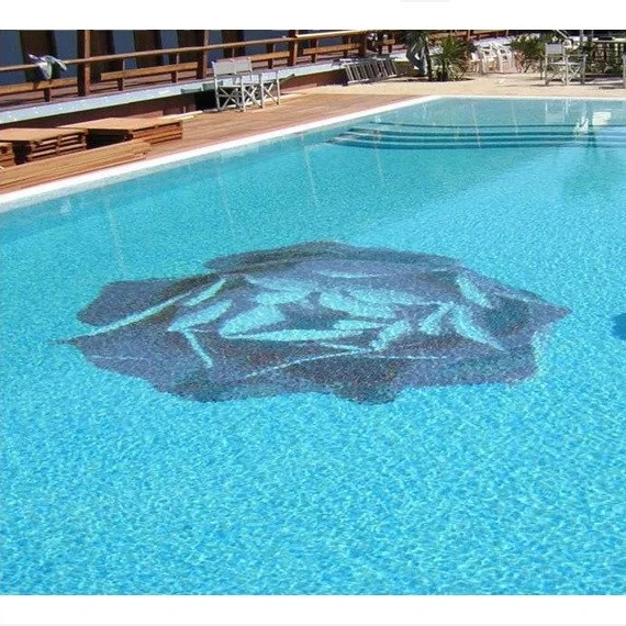 mural flower glass mosaic tiles for swimming pool
