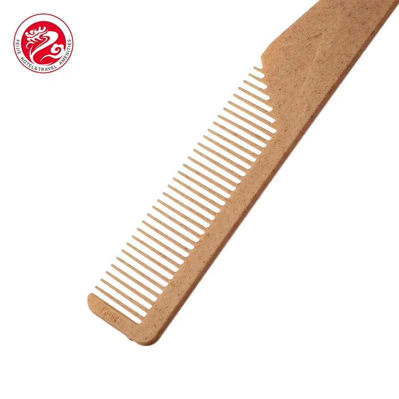 Wholesale hotel amenities disposable bamboo hotel comb wheat straw