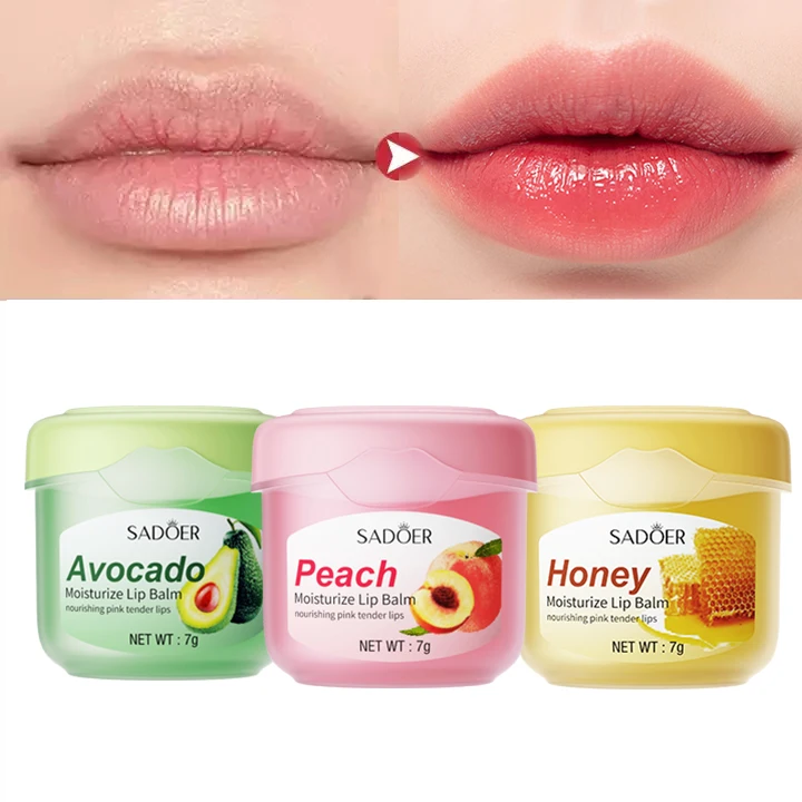 7g SADOER Private Label Logo Custom lipbalm Sleeping lip Mask moisturizing honey lip balm OEM
