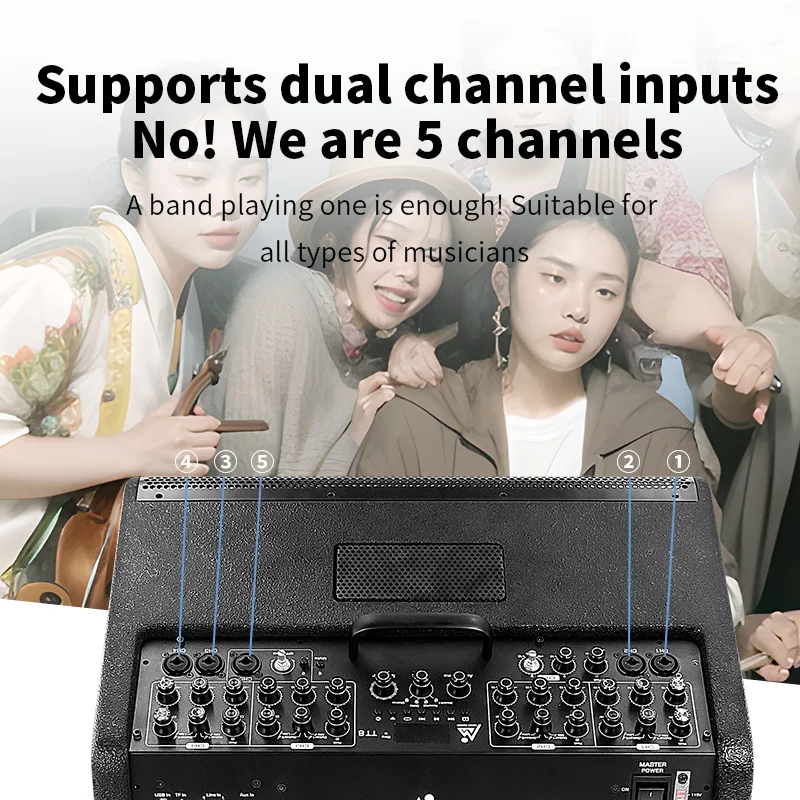 Lihui TT8 Bluetooth Professional Speaker 8inch Outdoor Performance Portable  with Battery  Bluetooth Speaker