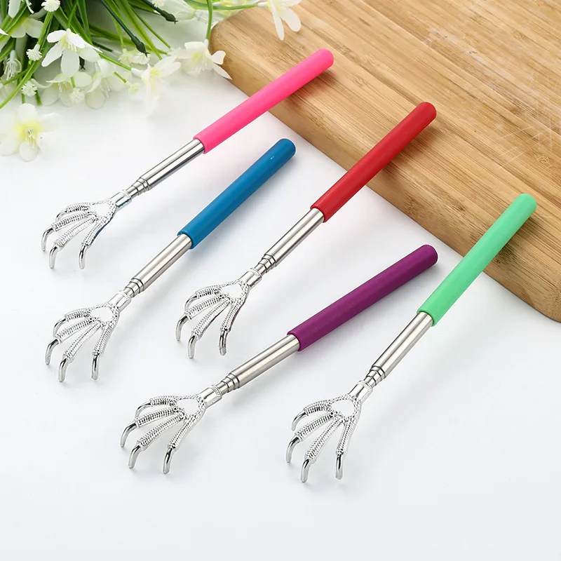 Stainless Steel Extendable HandHeld Finger-shaped Claw Massager Back Scratcher For Body