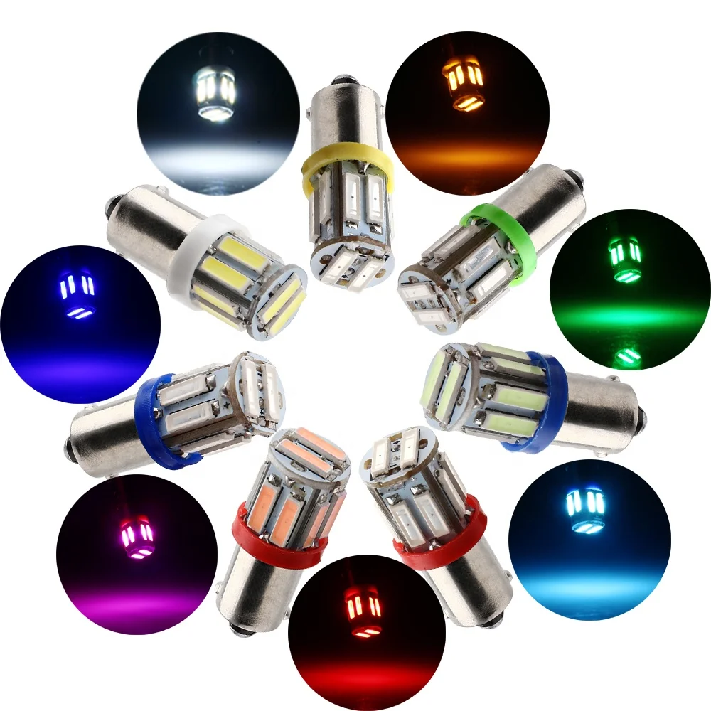 ЛКТ 12V 24V T11 BA9S 7014 10 SMD 250LM светодиодные лампы боковой двери карта индикатор обратного чтения хвост свет Led автомобилей Белый Красный Синий Янтарный