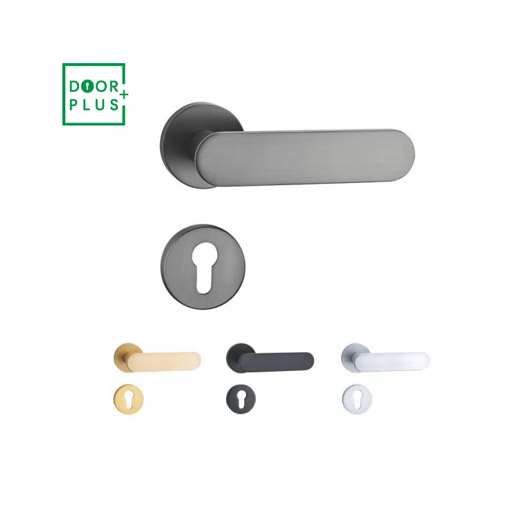 Doorplus Modern Simple Round Door Handles With Lock Interior Door For Bathroom Bedroom Door Hardware