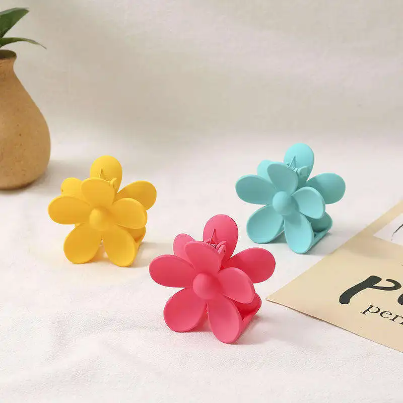 Wholesale Cute Acetate Custom Flower Hair Accessories Colorful High Quality Flower Hair Clips Metal Backings