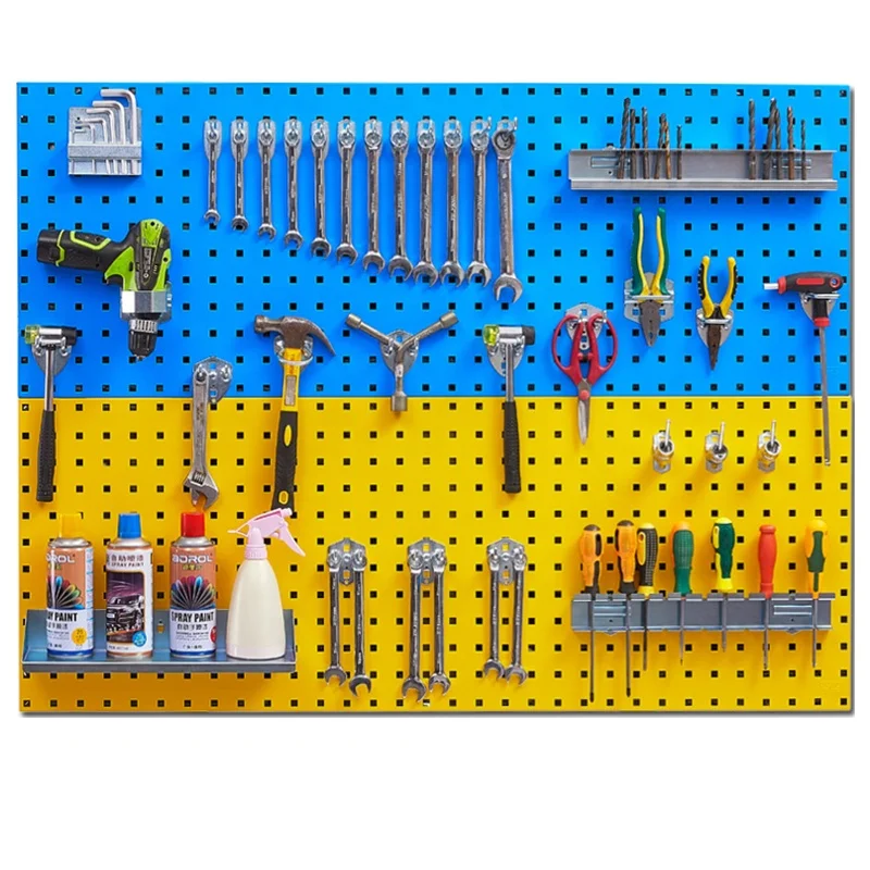 Garage Tool Storage Metal Pegboard Panels Black Pegboard Wall Organizer Large Heavy Duty Steel Pegboard for Walls Home