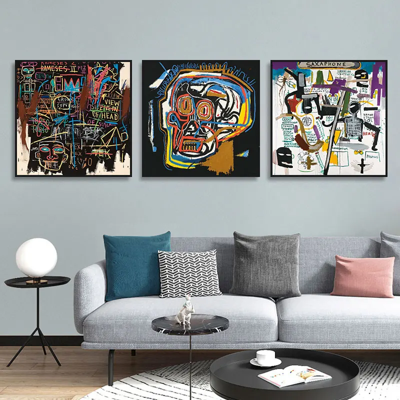  Абстрактная уличная граффити Basquiat подвесная картина для гостиной спальни ресторана модная