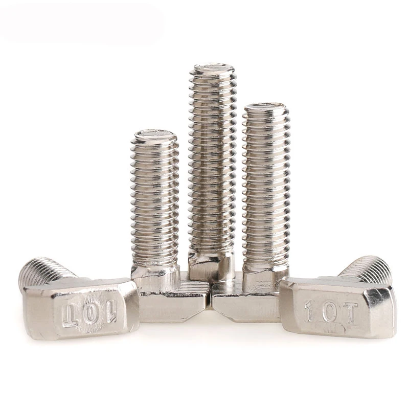 Steel T-shaped screw aluminum profile T-shaped Hammer Head bolt 40 series M8*16-10 T type screw