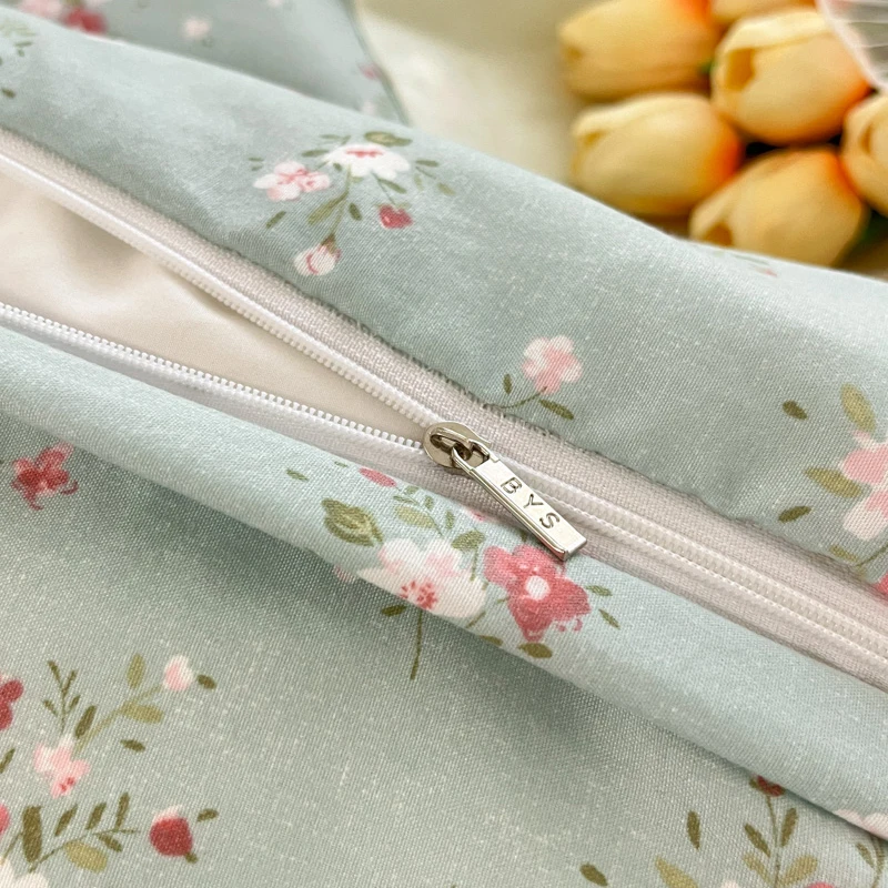 Printed Real Soft 100% Polyester Bed Comforter Cover and Pillowcase Set Washed Microfiber Bedding Set