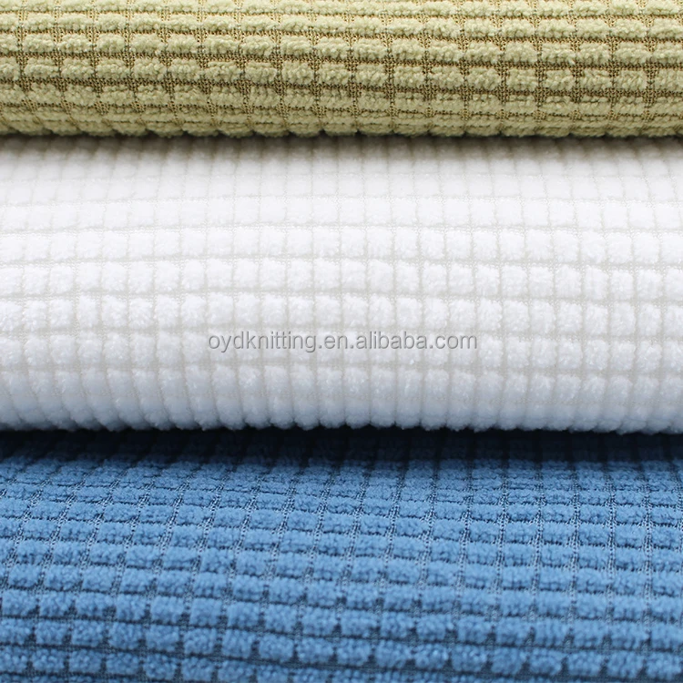 100%Polyester Fabric 200gsm Waffle Knitted Polyester Fabric Dyed Waffle Knit Fabric