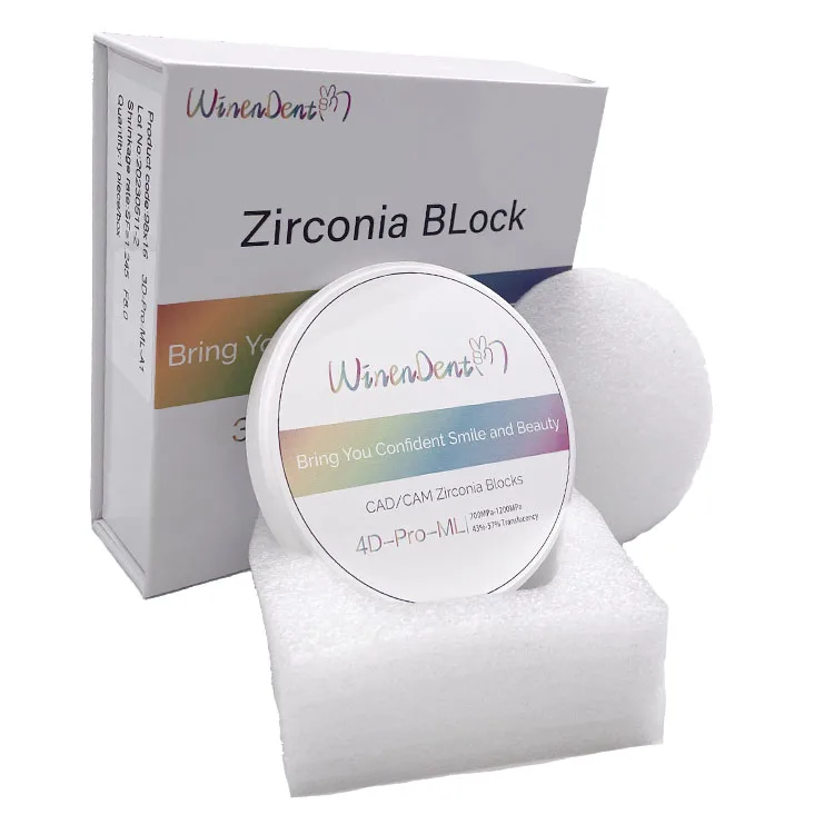 CAD CAM Milling Dental Laboratory High Translucency 4D Pro ml 25mm Zirconia Block