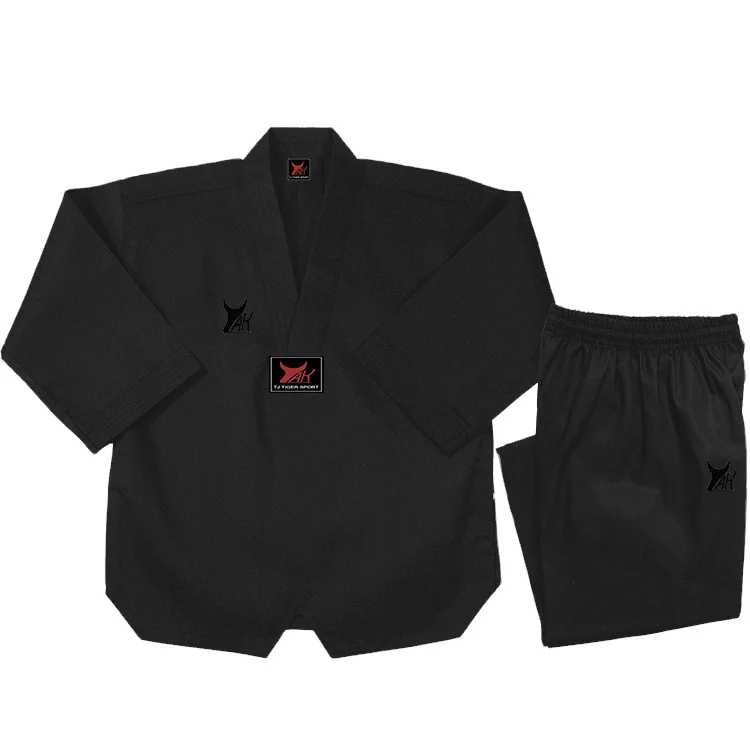 Custom Logo OEM Martial Arts Wear Black Taekwondo Uniform at Factory Price