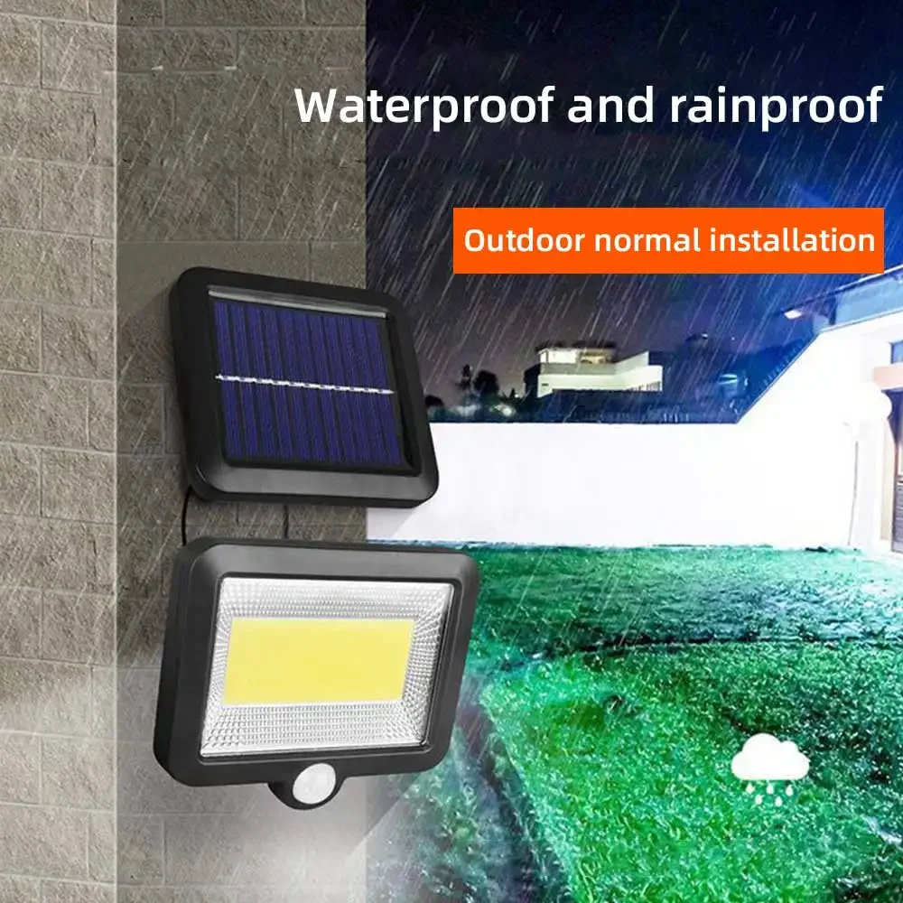 Split type solar panel 100 COB induction wall lamp outdoor waterproof garden street light