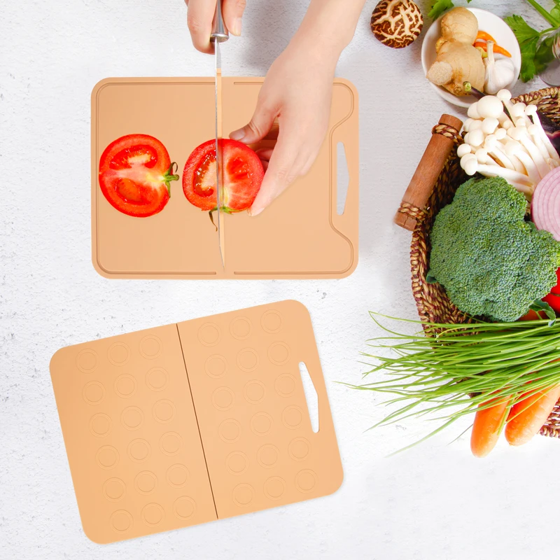 No Slip Professional Collapsible Cutting Board Kitchen Silicone Folding Cutting Chopping Board