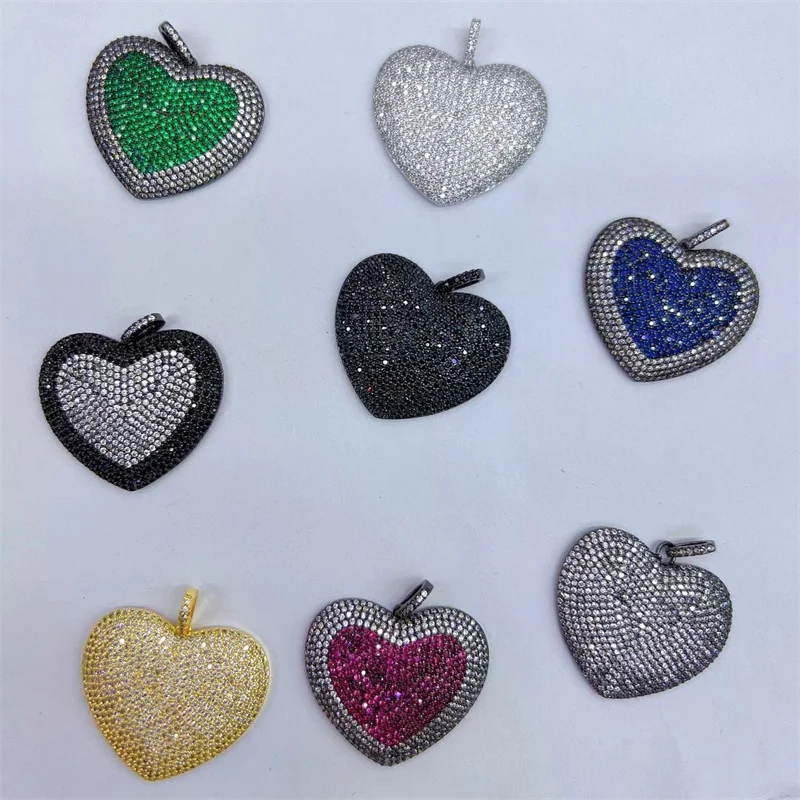 New design hip hop jewelry 18k gold plated green cubic zirconia tiger panther heard CZ pendants for jewelry making