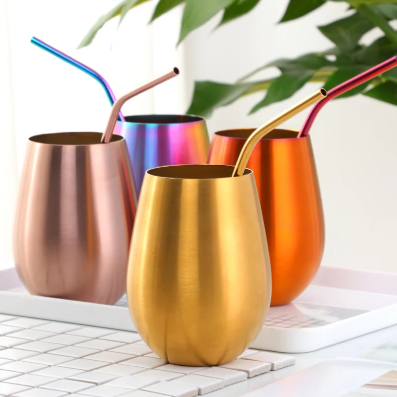 Colorful 304 Stainless Steel Beer Cup Gold Custom Logo Metal Beer Mug