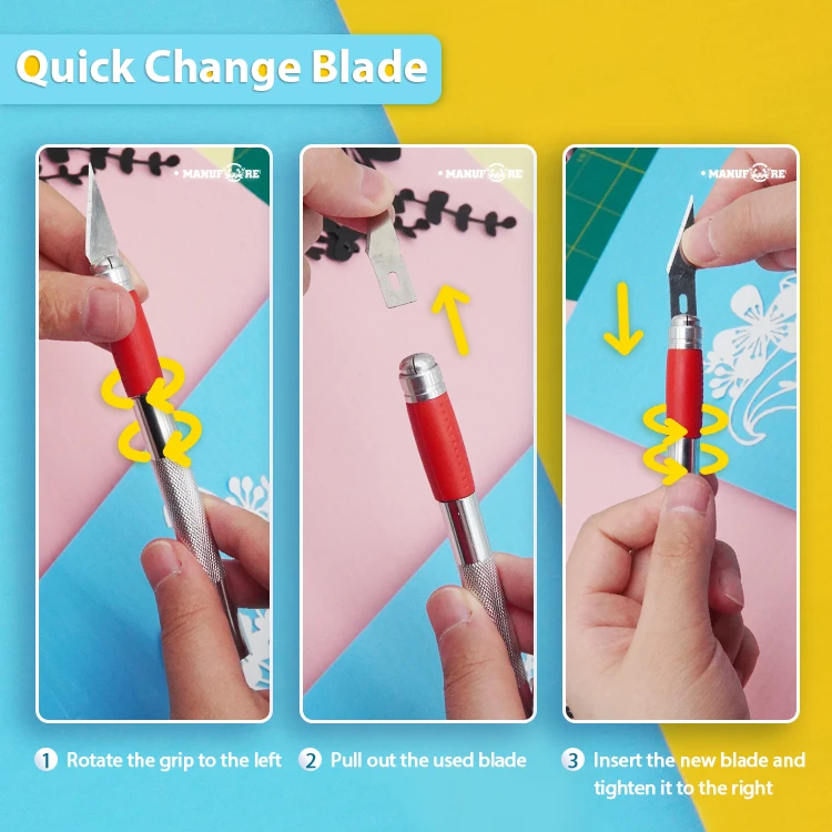 Hot selling common hobby precision carving craft knife aluminium TPR plastic pumpkin students scraping knife