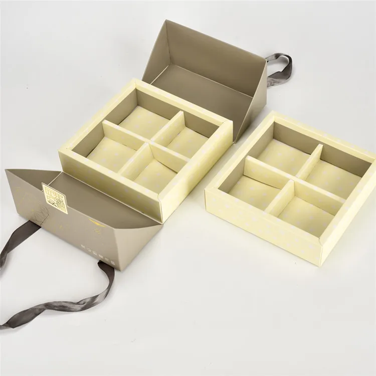 Luxury Decorative Fancy cardboard sweet box Swiss Roll Cake Box with silk tie