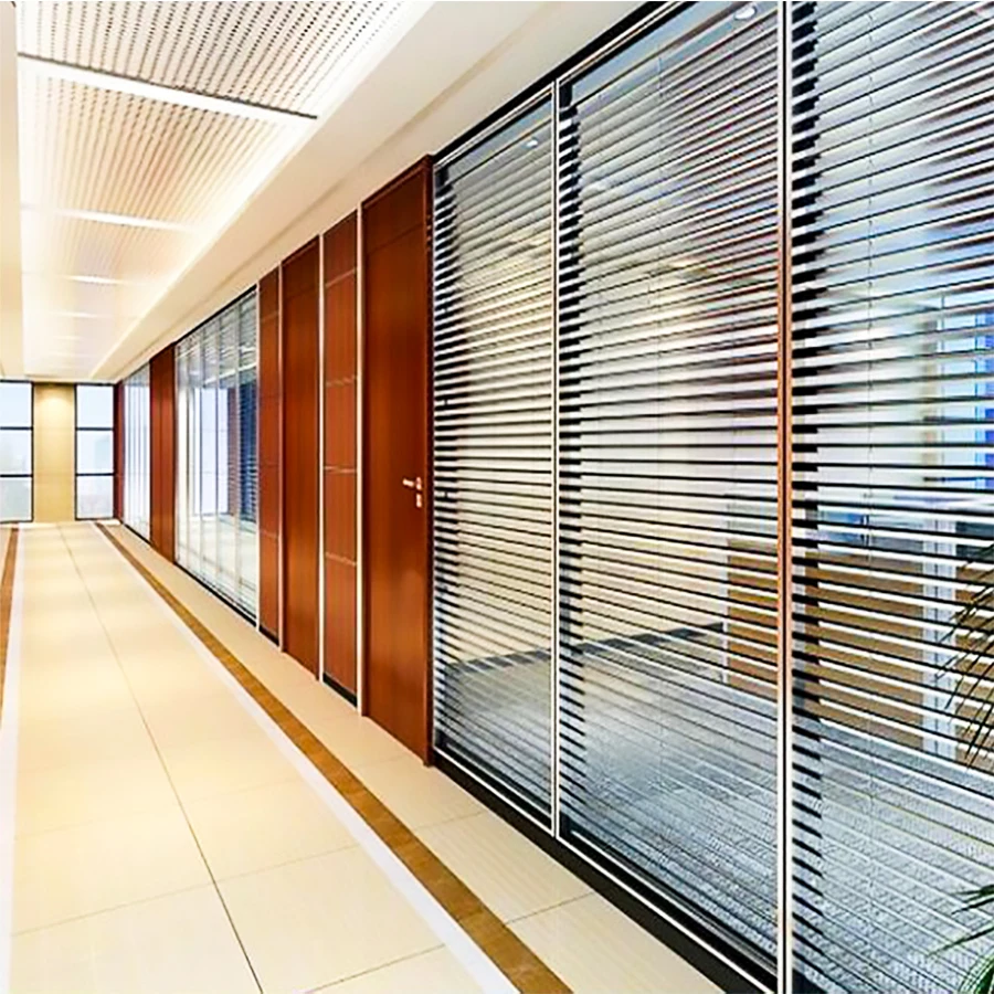 New Type Top Sale Shading Hollow Louver Transparent Double-Glass Shutter
