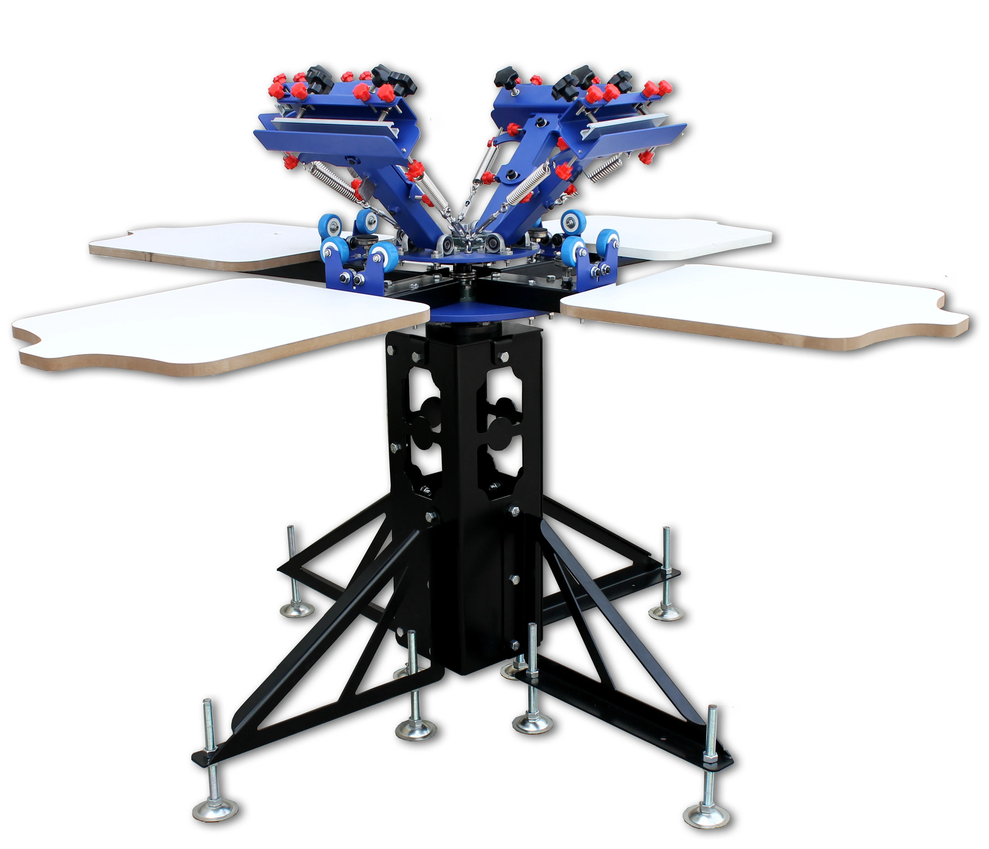 4 Colors 4 Stations T-shirt Silk manual Screen Printing Machine Glass Carousel Pressing Print DIY