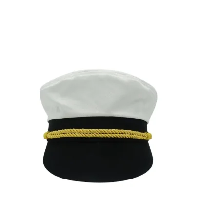 New Design White Custom Captain Sailor Hat  Yacht Boat Ship  Navy Marine Admiral custom White hat