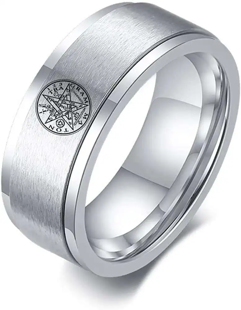 Blank can engrave Titanium Steel Couple Jewelry Gold Silver Fidget Spinning Ring Spinner Rotating Stainless Steel Ring For Men