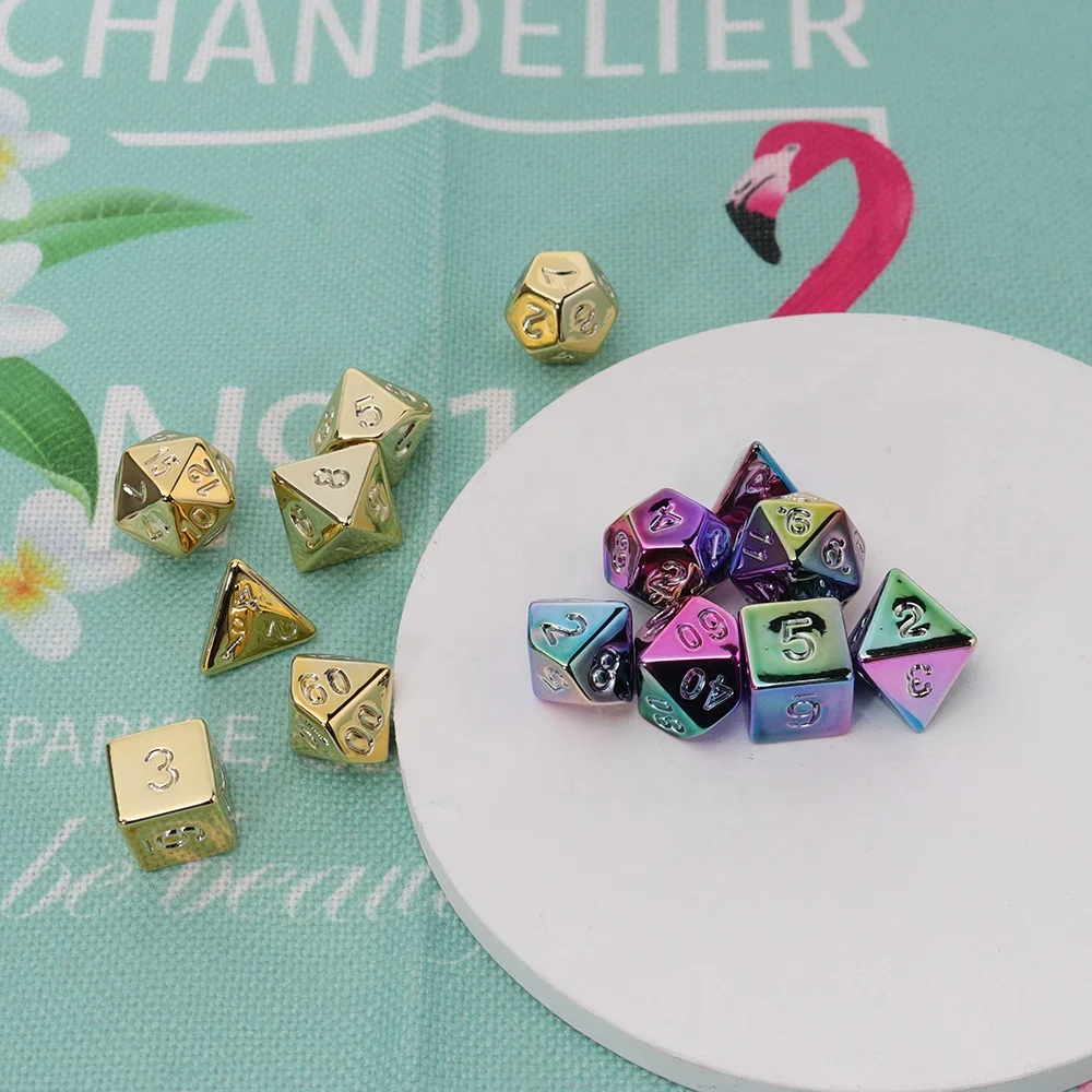 Board or Card Games Dungeons and Dragons Dice Set Polyhedral Acrylic Dice Casino Dnd Metal Dice