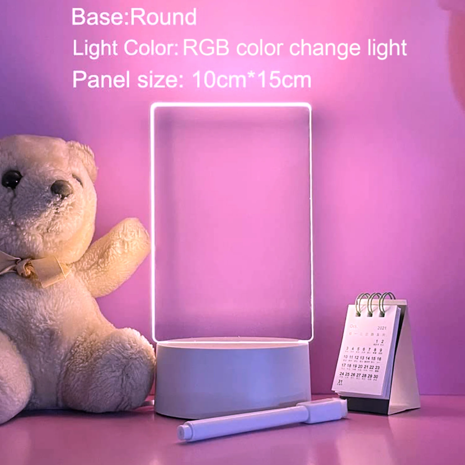 TIANHUA Wholesale Diy LED gift blank 3d creatives Pen rewrit acrylic note board led rewrirable night light with message board