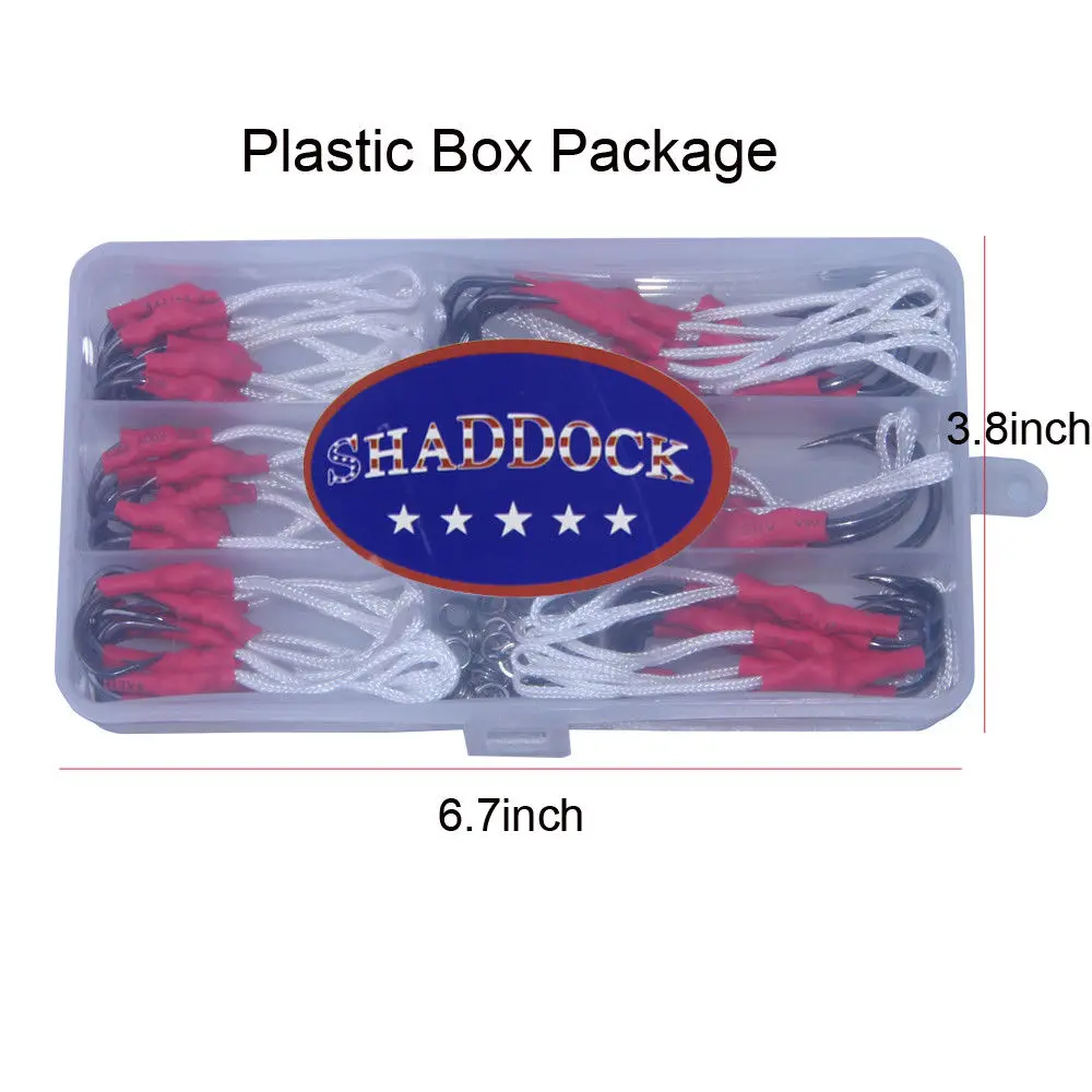 106Pcs/Box  2/0-10/0 Stainless Steel Jigging Hooks Live Bait Hook with PE line Saltwater Fishing Hooks