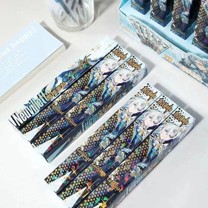 1Pcs Game Genshin Impact 0.5mm Gel Pen With PVC Bookmark Student Water Pen Cute School Supplies Stationery gift