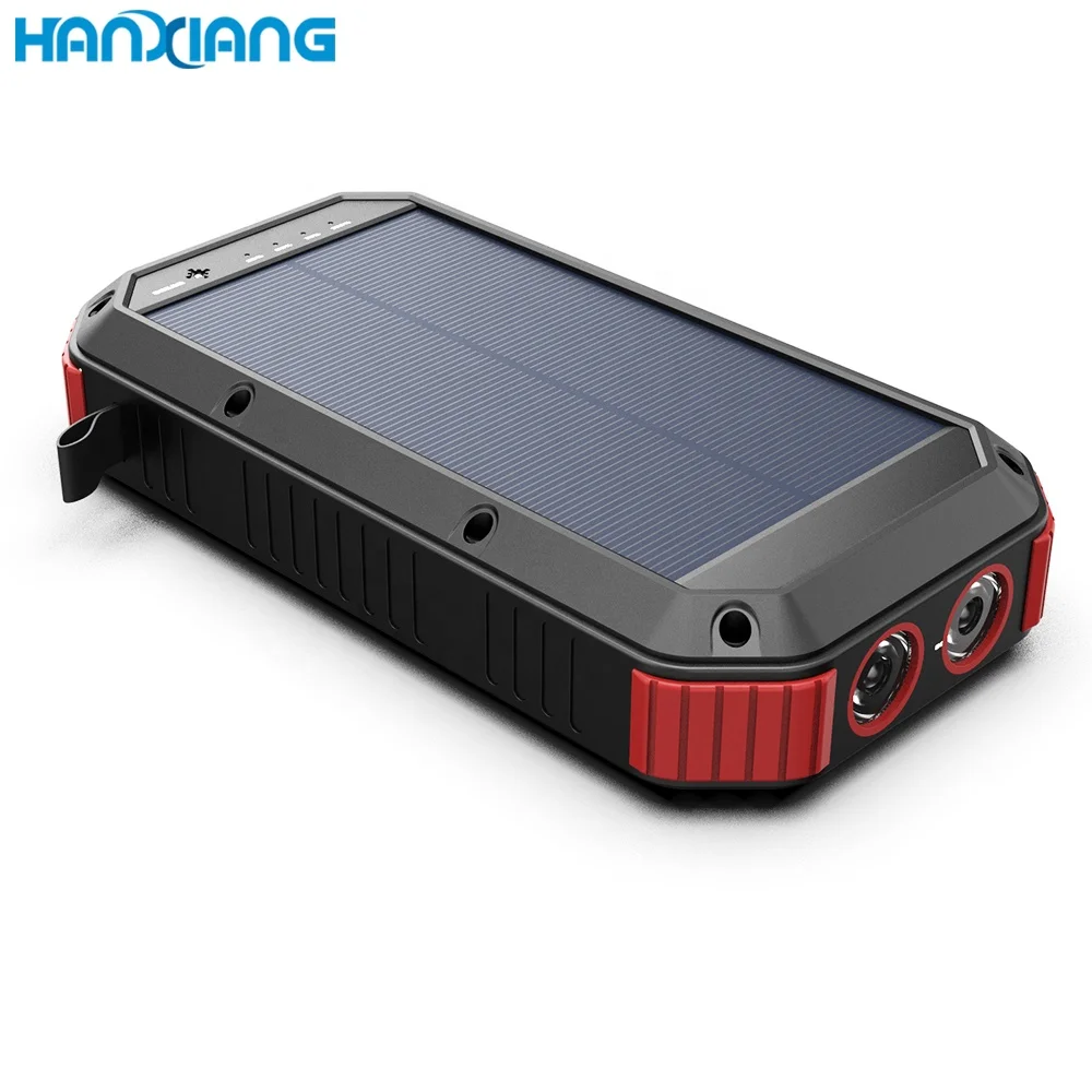 
New Arrivals 2021 Hot Outdoors Camping Flash Light 4 USB Ports PD QC3.0 Fast 30000mAh QI Wireless Solar Power Banks for Phones 