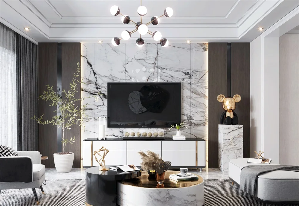 iHome China Foshan Best Sellers Walnut Wood Tv Cabinet For Living Room