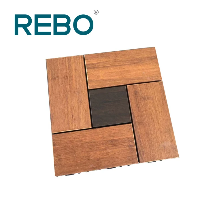 REBO brand bamboo engineering DIY parquet decking flooring